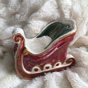 Small ceramic Santa Sleigh